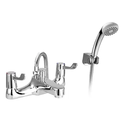 Contemporary Chrome Bath Shower Mixer Tap & Handheld Kit