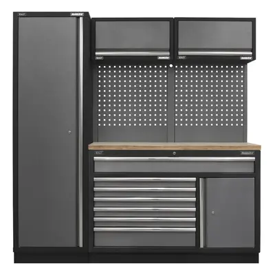 Sealey Superline PRO® Storage System with Pressed Wood Worktop 1.96m APMSSTACK09W