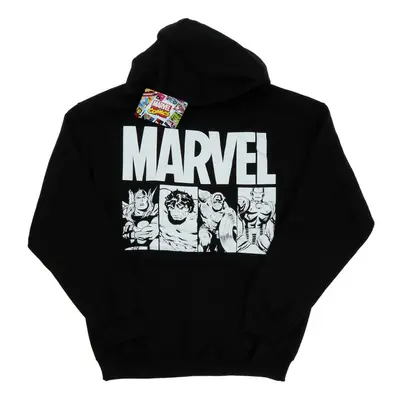 (L, Black) Marvel Mens Comics Action Tiles Hoodie