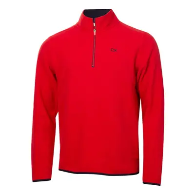 (M, Red) Calvin Klein Mens Polar Fleece 1/2 Zip Stretch Golf Sweater