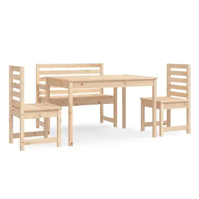 (natural pine) vidaXL Garden Dining Set Outdoor Table and Chair Set Piece Solid Wood Pine