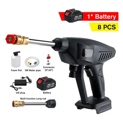 (One Battery) 388VF Cordless Portable High Pressure Car Washer Cleaner Car Washing Guns