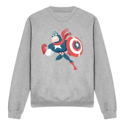 (XXL, Sport Heather) Captain America Unisex Adult Holiday Outfit Sweatshirt