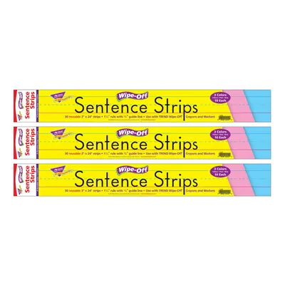 TREND Multicolor Wipe-Off Sentence Strips 24"" Per Pack Packs