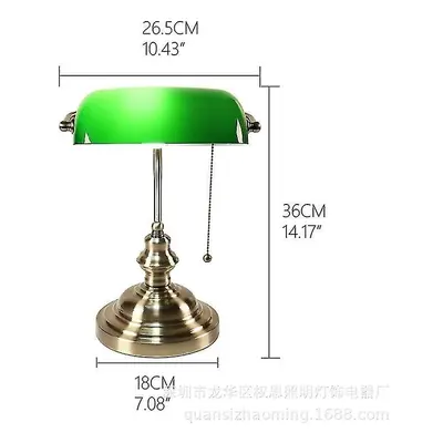 Svkbjroy Old Banker Lamp, Vintage Table Lamp For Office Library Study Office Bedroom Green