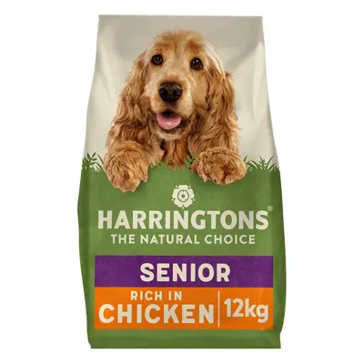 Harringtons Senior Complete Dry Dog Food Chicken & Rice 12kg - Made with All Natural Ingredients