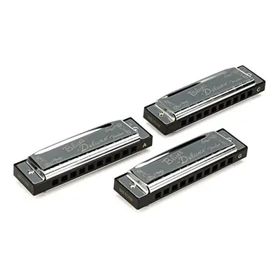 Fender Blues Deluxe Harmonicas - 3-Pack - Incl. Case