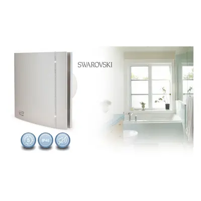 Envirovent Swarovski SILDES100GK 4'' Square Front Face Silent Design Fan - Grey with Adjustable 