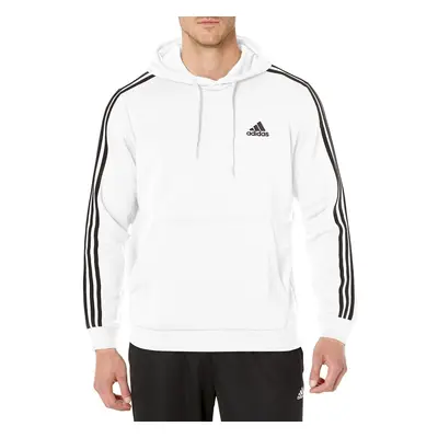 adidas Men's Essentials Fleece 3-stripes Hoodie White X-Large