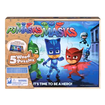 PJ Masks Wood Puzzles in Wooden Storage Box (Styles Will Vary)