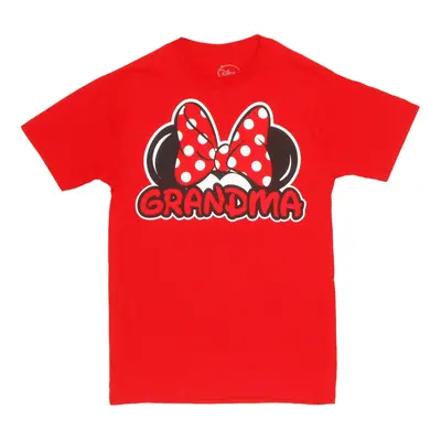 Disney Adults Minnie Mouse Grandma Fan Red Large T-Shirt