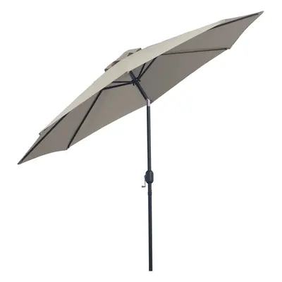 Outsunny 3(m) Patio Umbrella Outdoor Sunshade Canopy w/ Tilt & Crank Light Grey