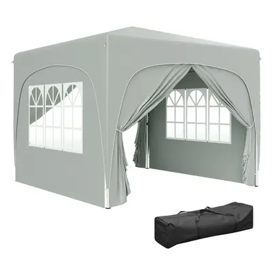 Outsunny x 3(m) UPF50+ Pop Up Gazebo with Sides and Carry Bag, Light Grey