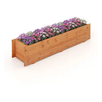 Raised Garden Bed Planter Box Flower Container w/2 Drainage Holes Wooden