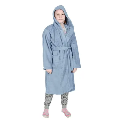 (Blue, Years) Kids Hooded Egyptian Cotton Bathrobe