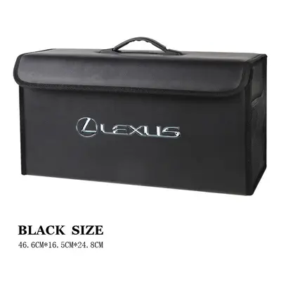 (C-Black) Car Leather Organizer Bag Foldable Trip Storage Box For Lexus IS250 IS200