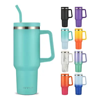 (Sky blue, 1200ML) Cross Border Specialized 40oz Handle Car Cup, Stainless Steel Large Capacity 