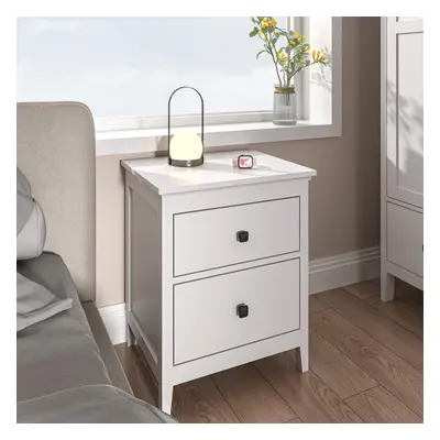 (White - Drawer) Bedside Table or Chest of Drawers MDF Bedroom Furniture