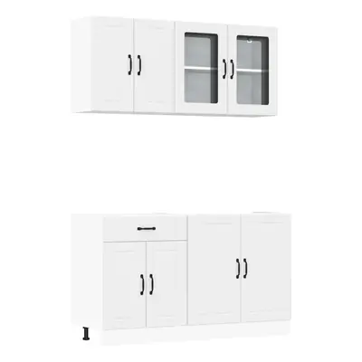 (white) vidaXL Piece Kitchen Cabinet Set Kalmar Grey Sonoma Engineered Wood