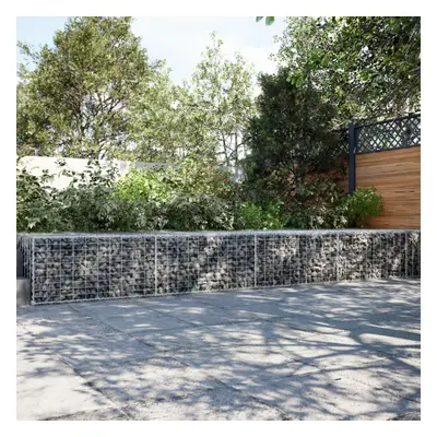 vidaXL Gabion Basket with Cover 600x100x50 cm Galvanised Iron