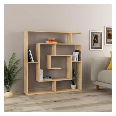 FWStyle Maze Bookcase Room Divider Shelving Unit Light Oak Modern Design