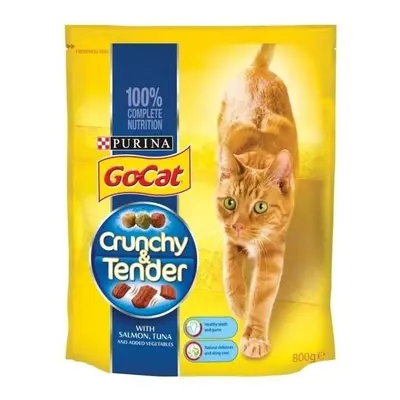 Go-Cat Crunchy & Tender with Salmon, Tuna & Vegetables (800g)