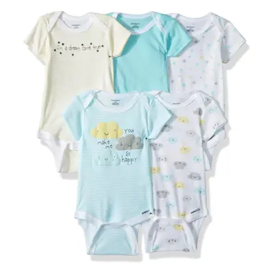 Gerber Unisex Baby 5-Pack Short Sleeve Variety Onesies Bodysuits Cloud