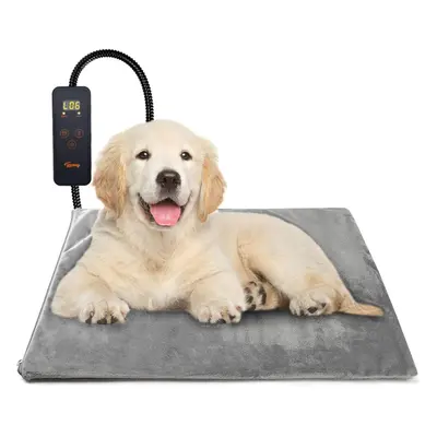 (M 60*45cm, Grey) Electric Dog Heating Pad 60*45cm, Adjustable Timers and Adjustable Temperature