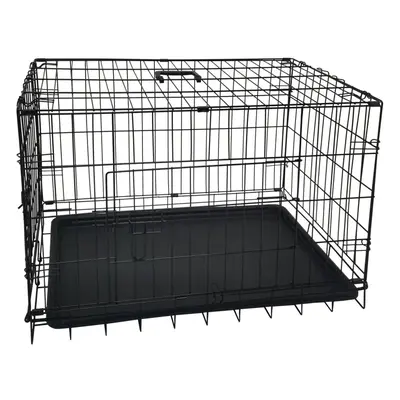 Dog Cage Folding Door Crate 30" Black