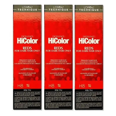 (H8 - (3pks)) H8 Red Fire L'Oreal Excellence HiColor REDS For Dark Hair Only