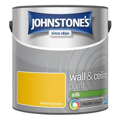 Johnstones Wall & Ceiling Silk Emulsion Paint 2.5l Yellow Diamond