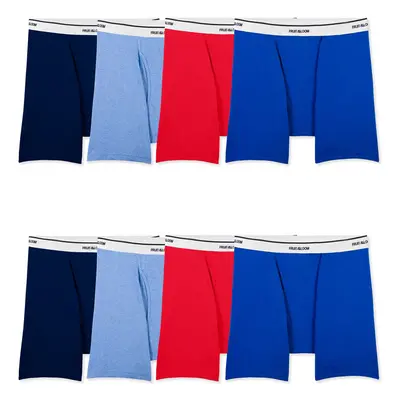 Fruit of the Loom Men's Active Cotton Blend Lightweight Boxer Briefs, Assorted Colors (8 Pack), 