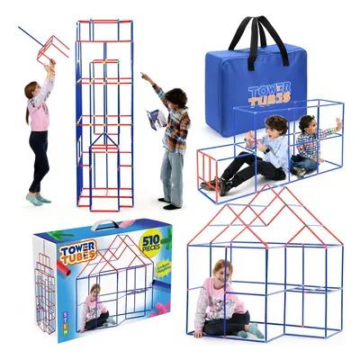 Fort-Building-Kit-for-Kids-510 Pcs Kids Fort- Creative Fort Building Toys for 6 8 10 Years Old B