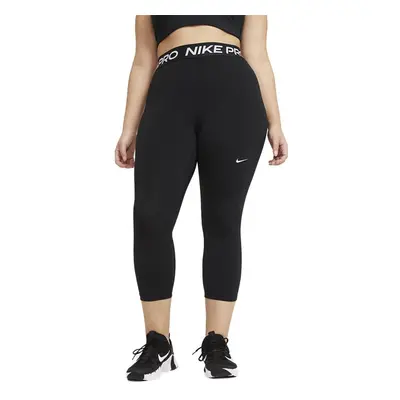 Nike Pro Women's Mid-Rise Crop Leggings Black/White Large