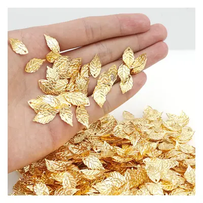 100pcs Perforated Iron Leaves Beadwork Jewelry Making Supplies