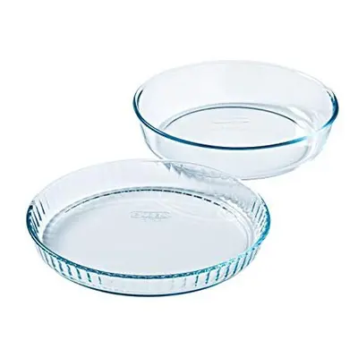 Bake & Enjoy - Set of a Glass flan Dish cm and a Cake Dish cm