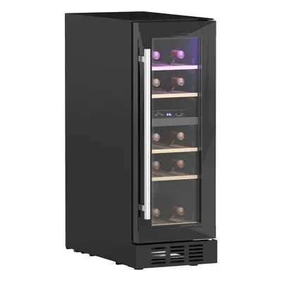 HOMCOM Bottle Dual Zone Built-in Wine Cooler Fridge with Glass Door