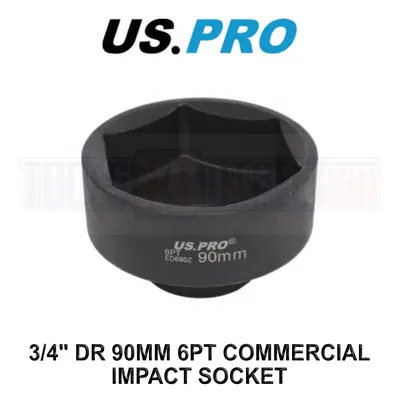 US PRO Tools 3/4" DR 90mm 6pt Commercial Impact Socket