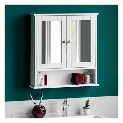 Bathroom Cabinet with Mirrore Double Doors Wall Mounted Storage Mirrore Cabinet