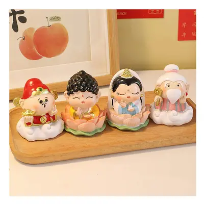 (Happy Essence Four Groups Four) Fairy Fortune Little Small Small Designment Desktop Fortune God