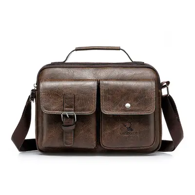 Vintage Large Capacity Men's Shoulder Bag Men's Casual Cross-body Bag Shoulder Bag Leather Tote