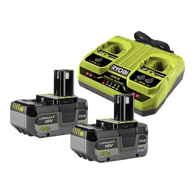 Ryobi ONE+ Dual Port Charger Kit (2x 4.0Ah) 18V RC18240-2C40L