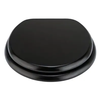 Argos Home Slow Close Wooden Toilet Seat - Black