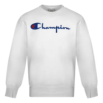 Champion Script Logo White Sweatshirt