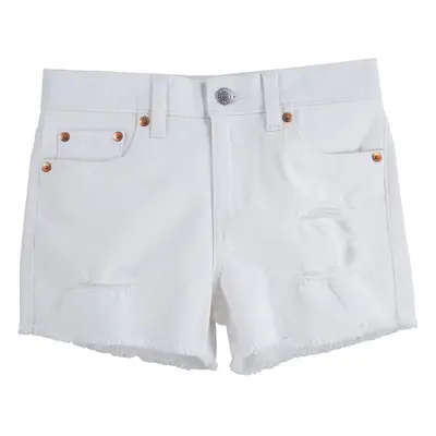 Levi's Girls' Girlfriend Fit Denim Shorty Shorts White 6X