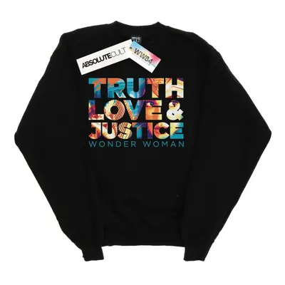 (L, Black) DC Comics Womens/Ladies Wonder Woman Diana Truth Love Justice Sweatshirt