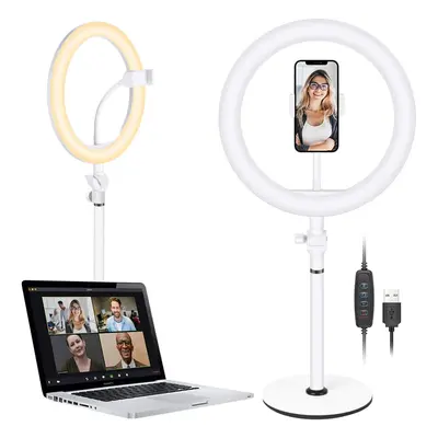 Table Top 10-inch USB LED Ring Light, Video Conference Lighting for Zoom Meeting/Video Calls/Web