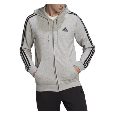 adidas Men's Essentials French Terry 3-Stripes Full-Zip Hoodie Medium