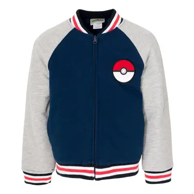 Pokemon Little Boys French Terry Zip Up Varsity Bomber Jacket Blue