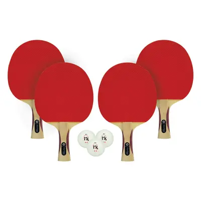 Martin Kilpatrick Vortex Table Tennis Racket 4Player Set PipsOut With Sponge Red Black Rubber Su